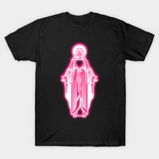 Pink Neon Virgin Mary T-Shirt